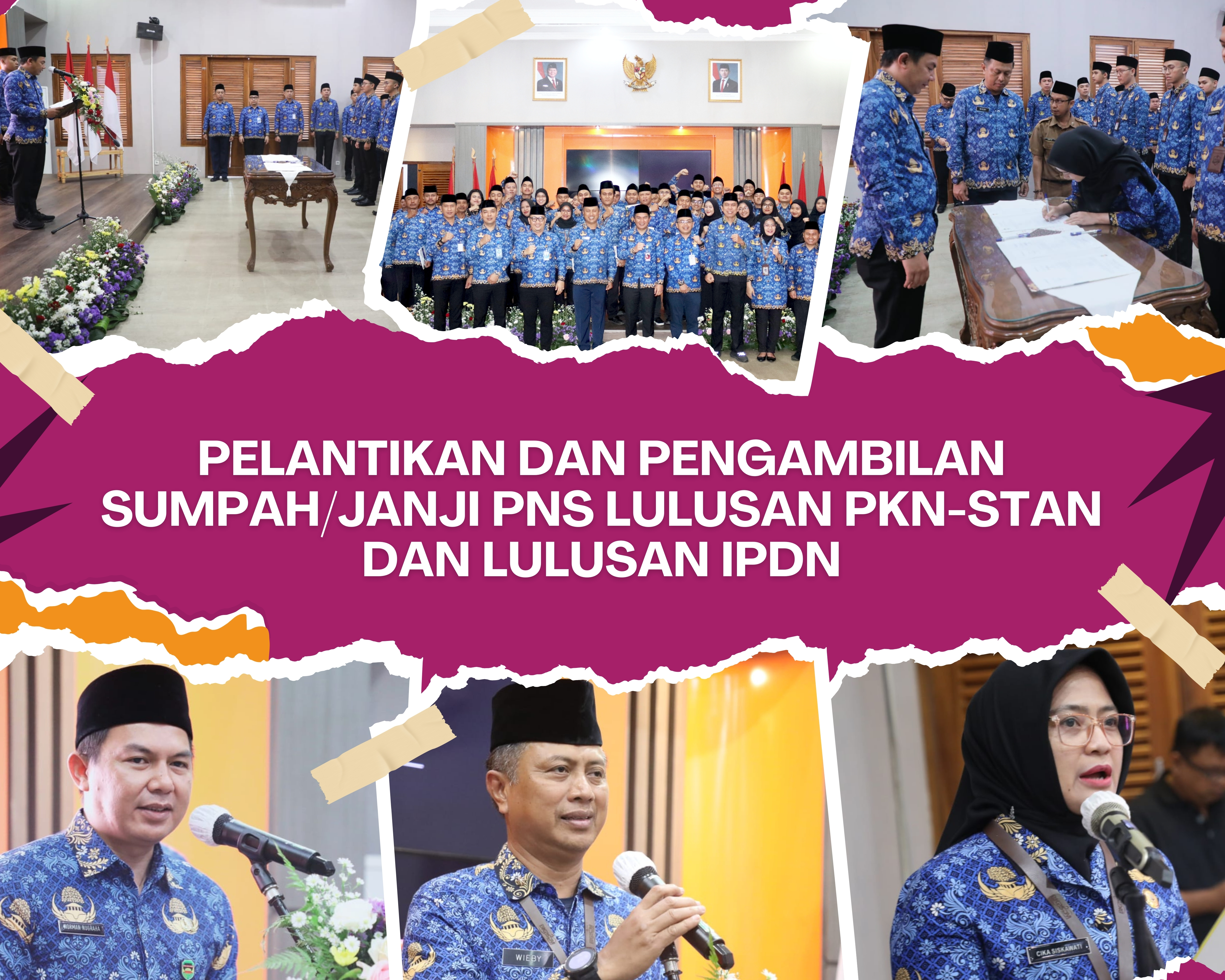 Sekda Purwakarta Mengambil Sumpah/janji P N S Lulusan P K N - S T A N Dan I P D N