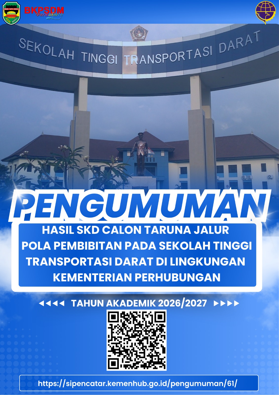 Hasil Skd Calon Taruna Jalur Pola Pembibitan Pada Sekolah Tinggi Transportasi Darat Di Lingkungan Kementerian Perhubungan Tahun Akademik 2026/2027
