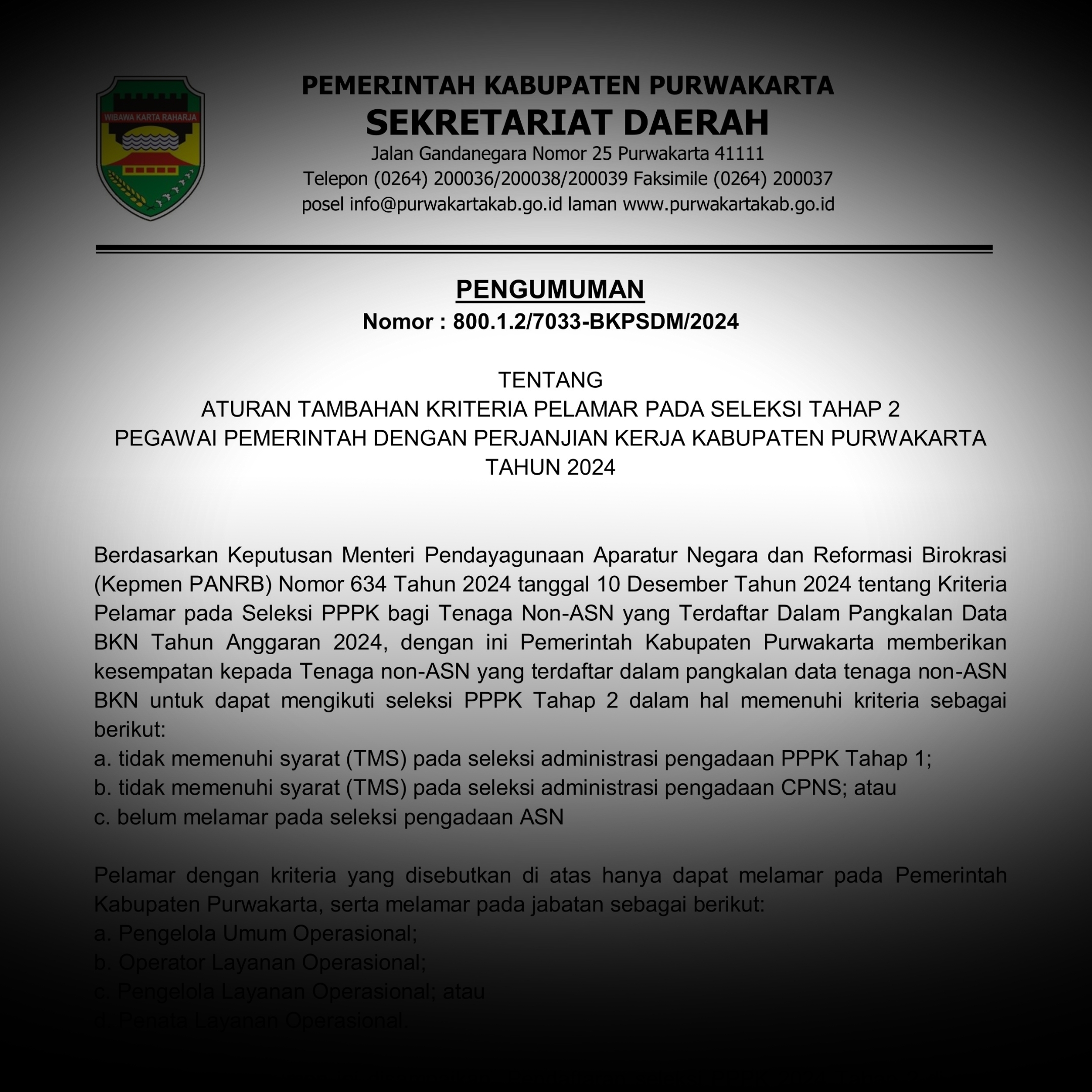 Aturan Tambahan Kriteria Pelamar Seleksi P P P K Periode 2 Tahun 2024
